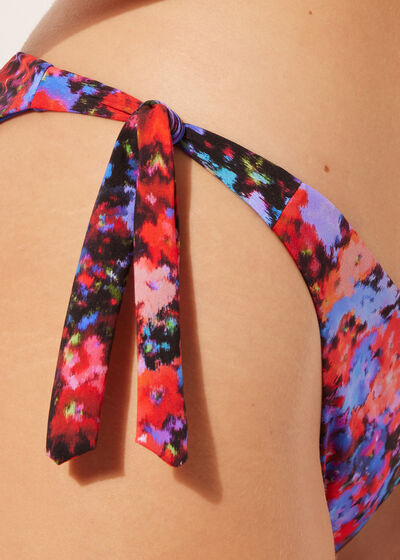 Bikinihose mit Schleifen Blurred Flowers