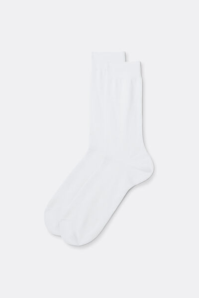 Calzedonia Uomo Bianco Calze Corte Con Filo Di Scozia Taglia 44-45