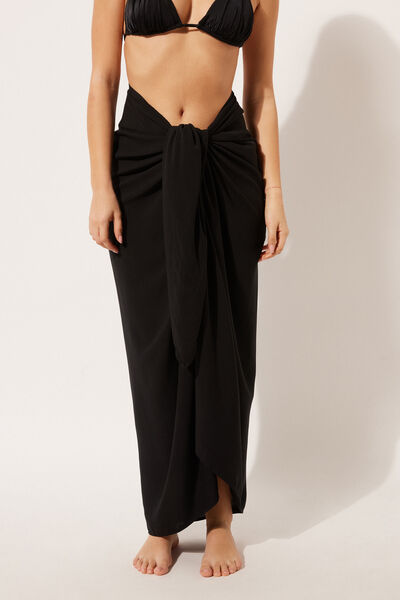 Calzedonia Pareo largo Mujer Negro Tamaño TU