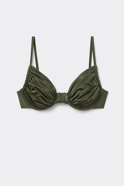 Calzedonia Balconette Bikini Shiny Satin Mujer Verde Tamaño 2