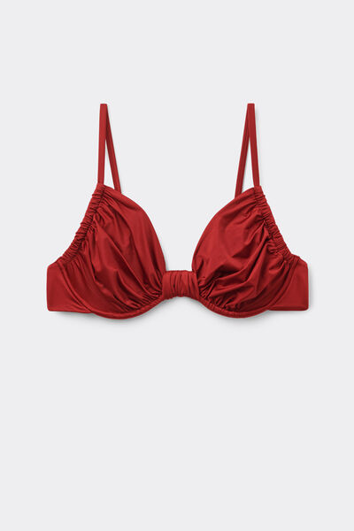 Calzedonia Balconette Bikini Shiny Satin Mujer Rojo Tamaño 6