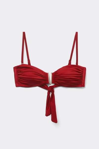 Calzedonia Top de bikini tipo faixa Shiny Satin Mujer Rojo Tamaño 2