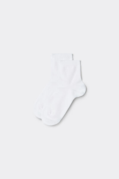 Calzedonia Calcetines para niños de algodón cortos transpirables Unisex Blanco Tamaño 10