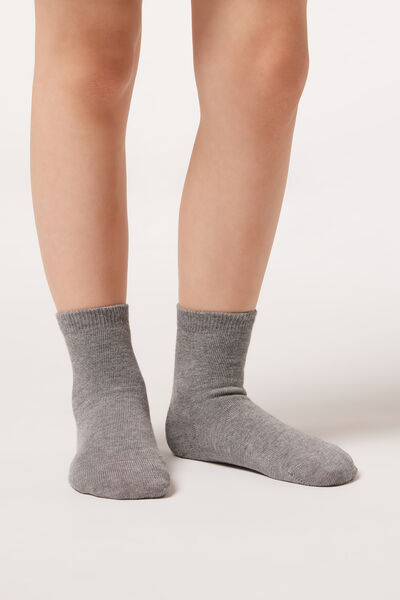 Calzedonia Calcetines para niños de algodón cortos transpirables Unisex Gris Tamaño 10