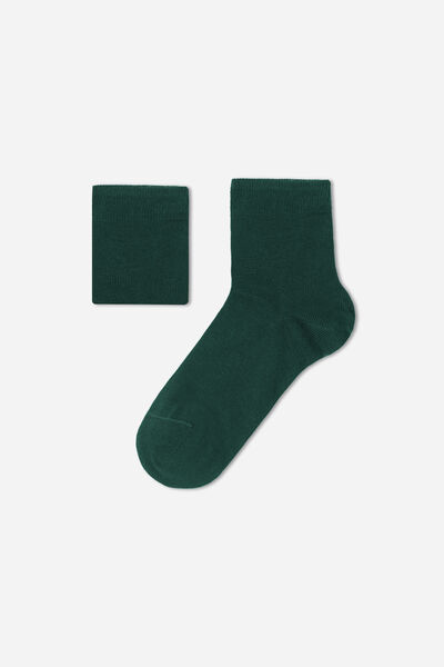 Calzedonia Calcetines para niños de algodón cortos transpirables Unisex Verde Tamaño 8