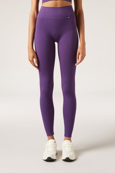 Calzedonia Legging deportivo sin costuras Mujer Violeta Tamaño XL