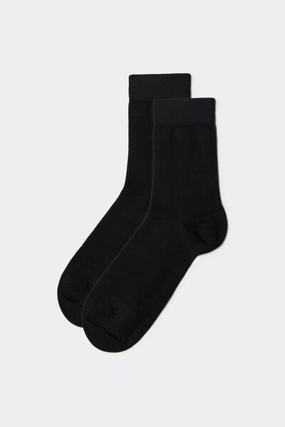 Calzedonia Calcetines cortos de algodón cálido para hombre Hombre Negro Tamaño 46-47