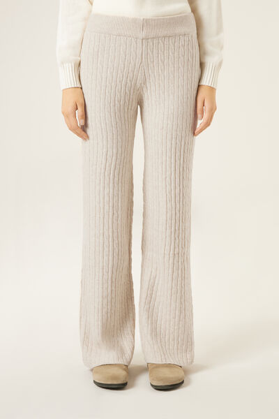 Calzedonia Pantalón Palazzo Trenza Mujer Natural Tamaño M