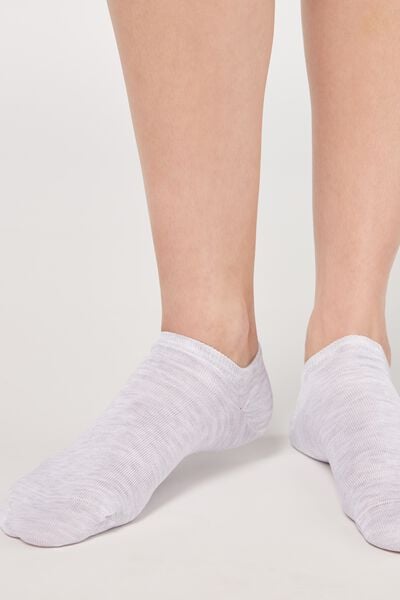 Calzedonia Calcetín tobillero de algodón unisex Hombre Gris Tamaño 40-41