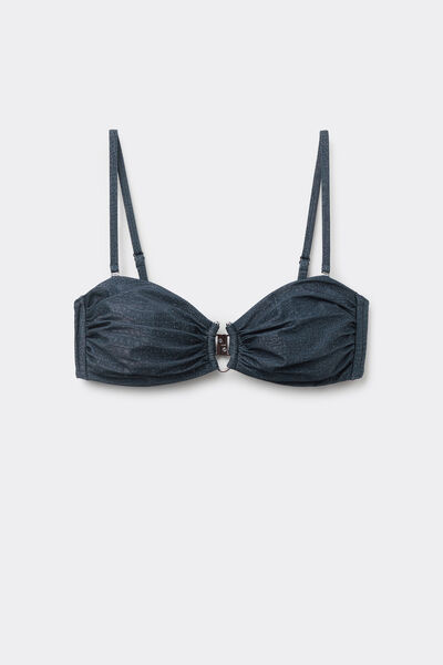 Calzedonia Bikini Bandeau Glowing Python Mujer Azul Tamaño 2