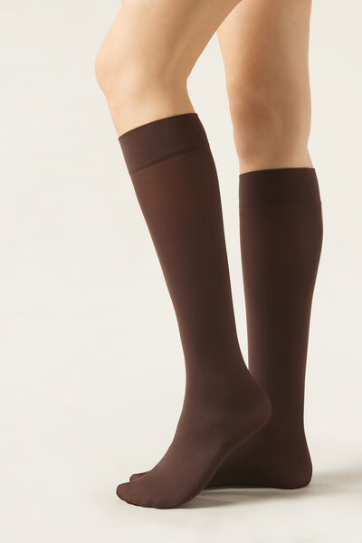 Calzedonia Gambaletti in Microfibra 60 Denari Donna Marrone Velikost TU