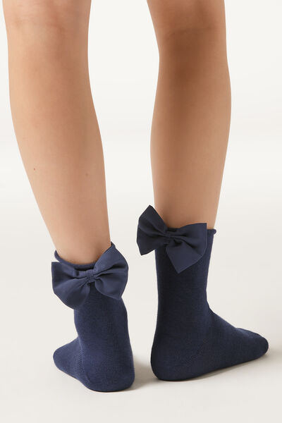 Calzedonia Calcetines Algodón Con Lazo Posterior Unisex Negro Tamaño 33-36