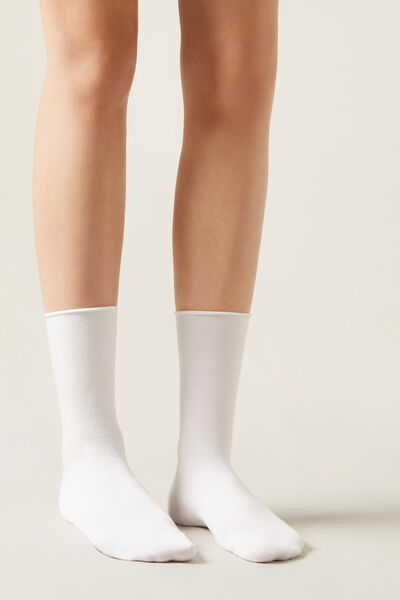 Calzedonia Calcetines cortos con cachemira Mujer Blanco Tamaño 39-41