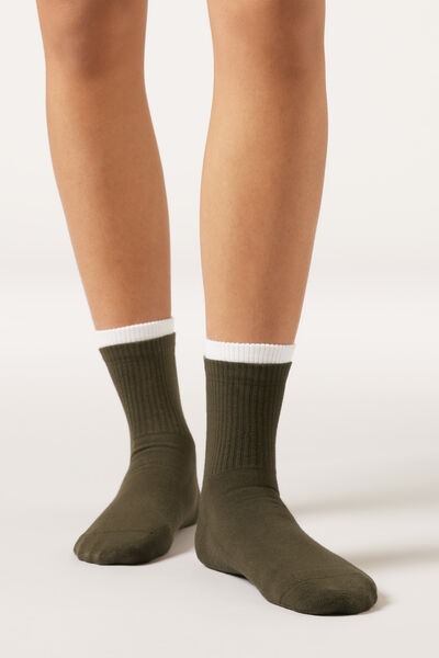 Calzedonia Calcetines Deportivos Mujer Verde Tamaño TU