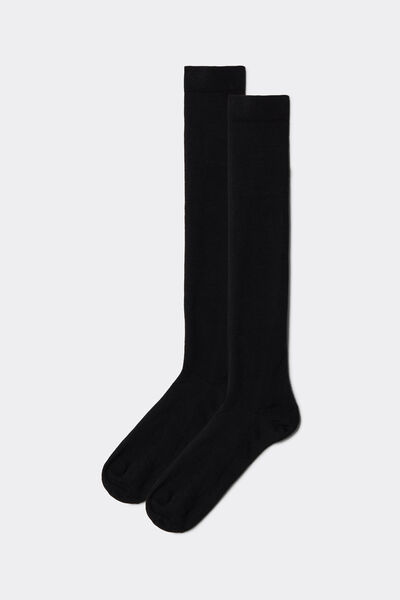 Calzedonia Calze Lunghe Lana e Cotone da Uomo Uomo Nero Velikost 44-45