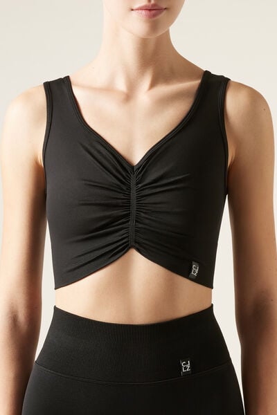 Calzedonia Top Scrunch Mujer Negro Tamaño TU