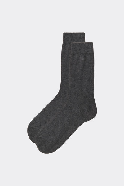 Calzedonia Calcetín con cashmere liso de hombre Hombre Gris Tamaño 44-45