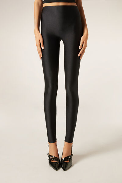 Calzedonia Leggings Superbrillantes Mujer Negro Tamaño L