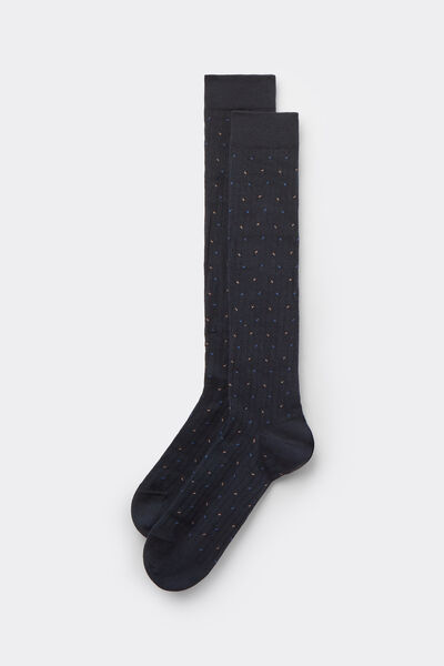Calzedonia Calcetines Largos Algodón Estampado Hombre Hombre Azul Tamaño TU