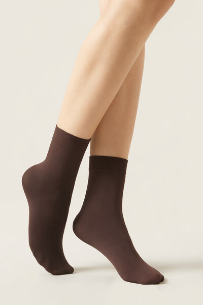 Calzedonia Calzini 50 Denari Soft Touch Donna Marrone Velikost TU