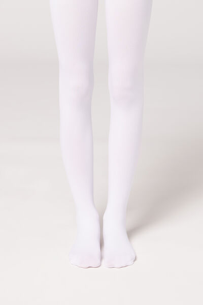 Calzedonia Collant 50 Denari Soft Touch da Bambina Bambina Bianco Velikost 8-10