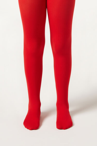 Calzedonia Collant 50 Denari Soft Touch da Bambina Bambina Rosso Velikost 8-10