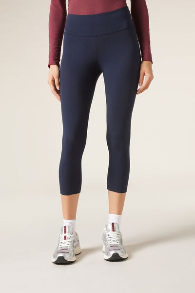 Calzedonia Leggings Capri in Cotone Supima Donna Blu Velikost S