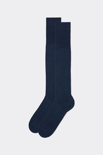 Calzedonia Calze Lunghe con Cashmere da Uomo Uomo Blu Velikost 44-45