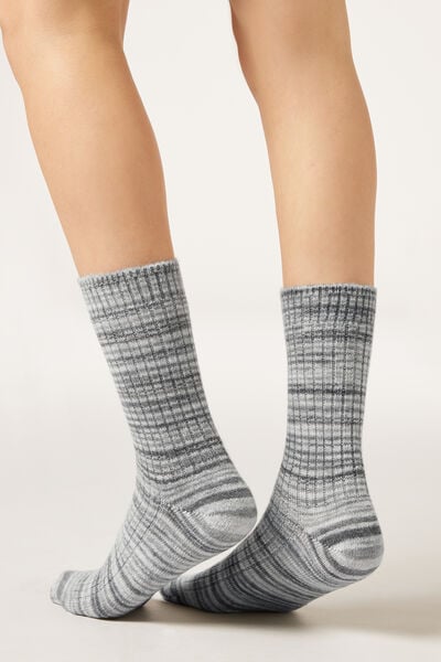 Calzedonia Calcetines Cortos Rayas Multicolor Mujer Gris Tamaño TU