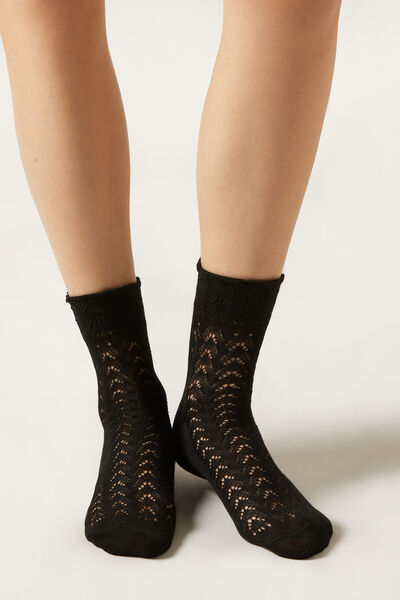 Calzedonia Calcetines Calados Mujer Negro Tamaño TU