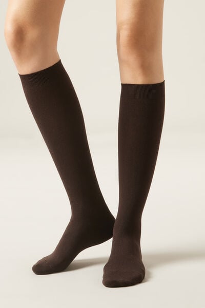 Calzedonia Calcetines Largos Con Cashmere Mujer Marrón Tamaño 36-38