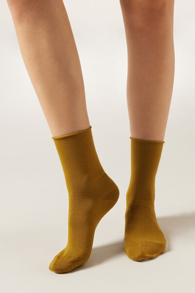 Calzedonia Calcetín sin goma de mujer Mujer Amarillo Tamaño 36-38