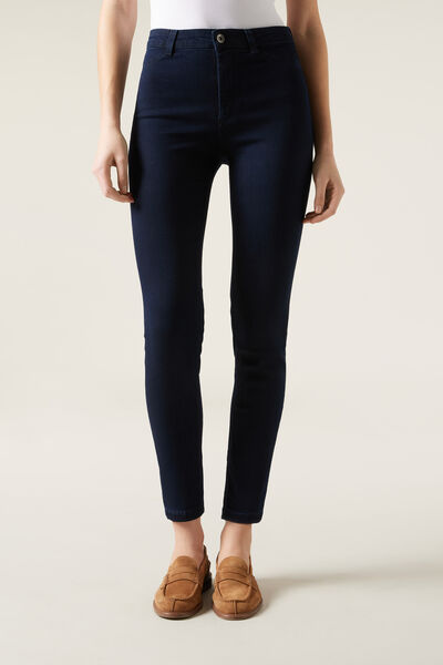 Calzedonia Vaqueros Skinny Termicos Soft Touch Mujer Azul Tamaño XS