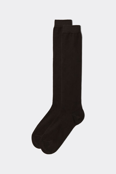 Calzedonia Calcetines Largos de Hombre en Algodón Cálido Hombre Marrón Tamaño 40-41