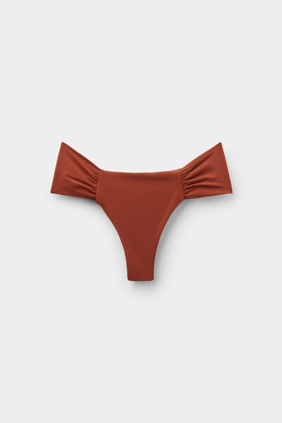 Calzedonia Brasileña Bikini Drapeado Premium Fit Mujer Marrón Tamaño L