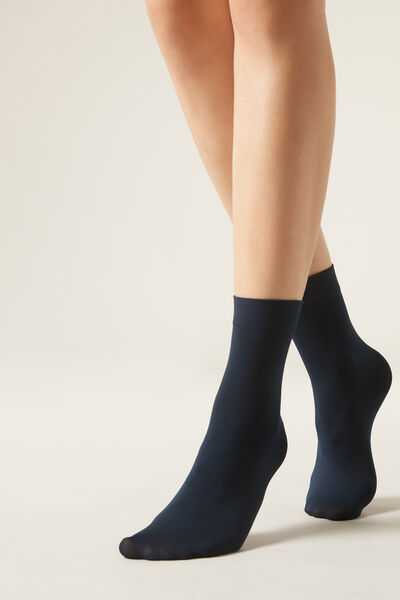 Calzedonia Calzini 50 Denari Soft Touch Donna Blu Velikost TU