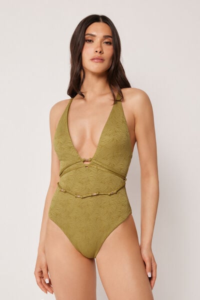 Calzedonia Bañador Una Pieza Wild Jungle Mujer Verde Tamaño L