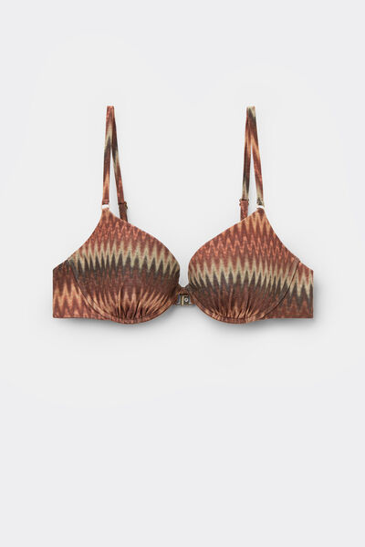 Calzedonia Bikini Push-up Golden Chevron Mujer Marrón Tamaño 2
