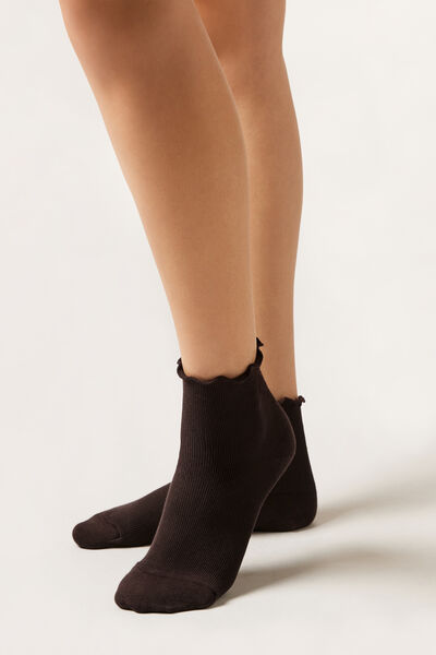 Calzedonia Calcetines de Canalé Mujer Marrón Tamaño TU