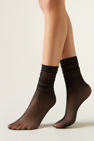 Calzedonia Calcetines transparentes Mujer Negro Tamaño TU