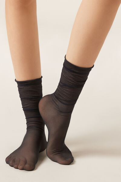 Calzedonia Calcetines transparentes Mujer Azul Tamaño TU