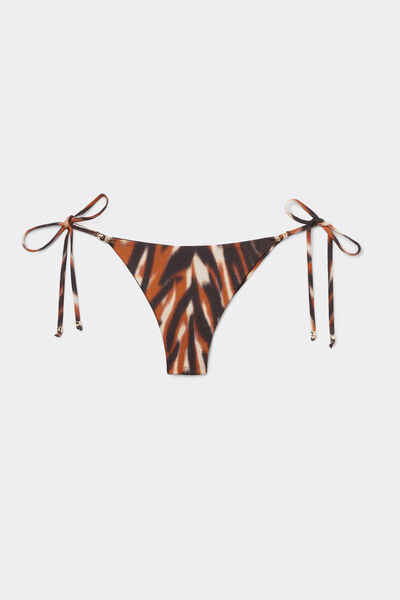 Calzedonia Brasileña Lazos Bikini Savage Shades Mujer Marrón Tamaño L