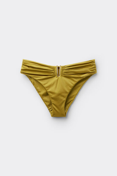 Calzedonia Bikini Braguita Alta Shiny Satin Mujer Amarillo Tamaño XL