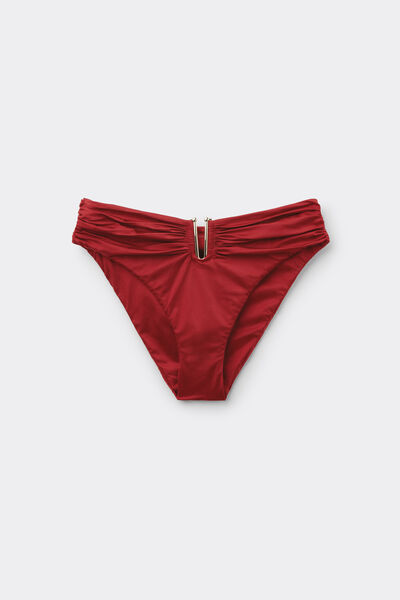 Calzedonia Bikini Braguita Alta Shiny Satin Mujer Rojo Tamaño L