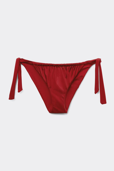 Calzedonia Braguita de bikini con lazos Shiny Satin Mujer Rojo Tamaño L