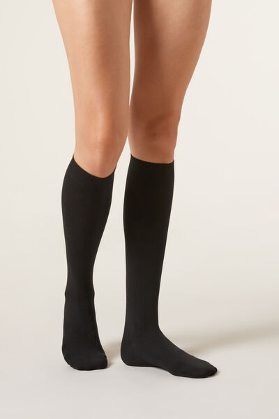 Calzedonia Calcetines largos con cachemira Mujer Negro Tamaño 36-38