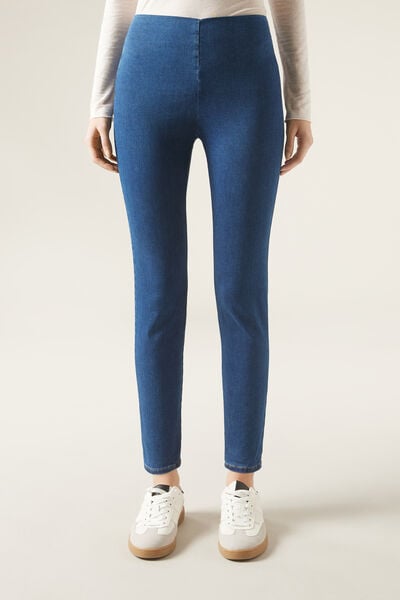 Calzedonia Jeggings vaqueros con cintura alta skinny Mujer Azul Tamaño L