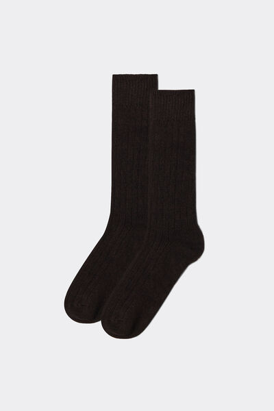 Calzedonia Calcetines Cortos con Lana y Cashmere Hombre Marrón Tamaño 40-41