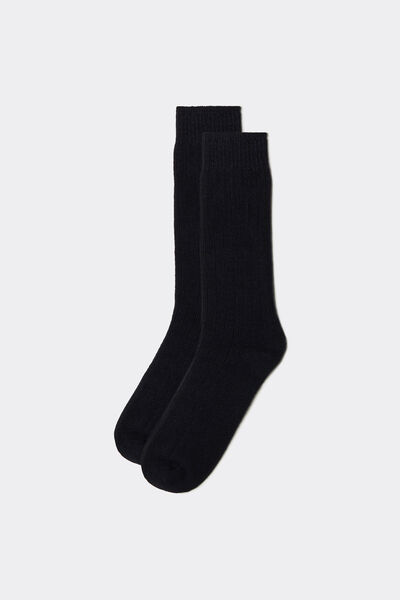 Calzedonia Calcetines Cortos con Lana y Cashmere Hombre Azul Tamaño 40-41