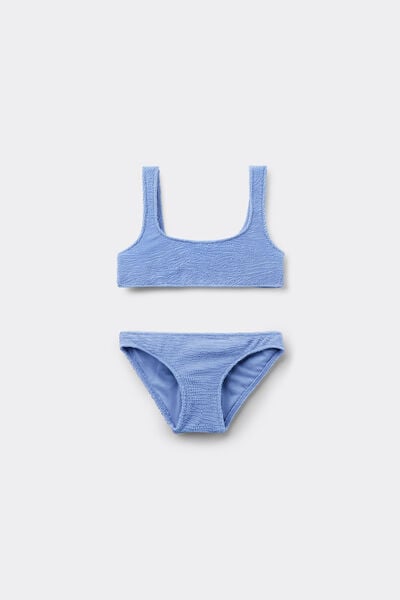 Calzedonia Bikini Dos Piezas Niña Crinkle Waves Chica Azul Tamaño 10
